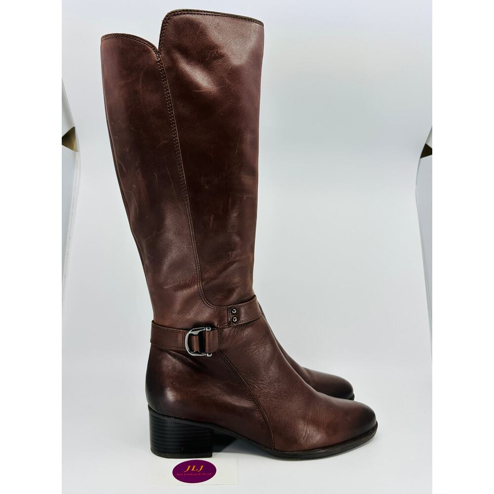 Naturalizer Women's Koka Chocolate Leather Knee High Riding Boots Size 9.5 M